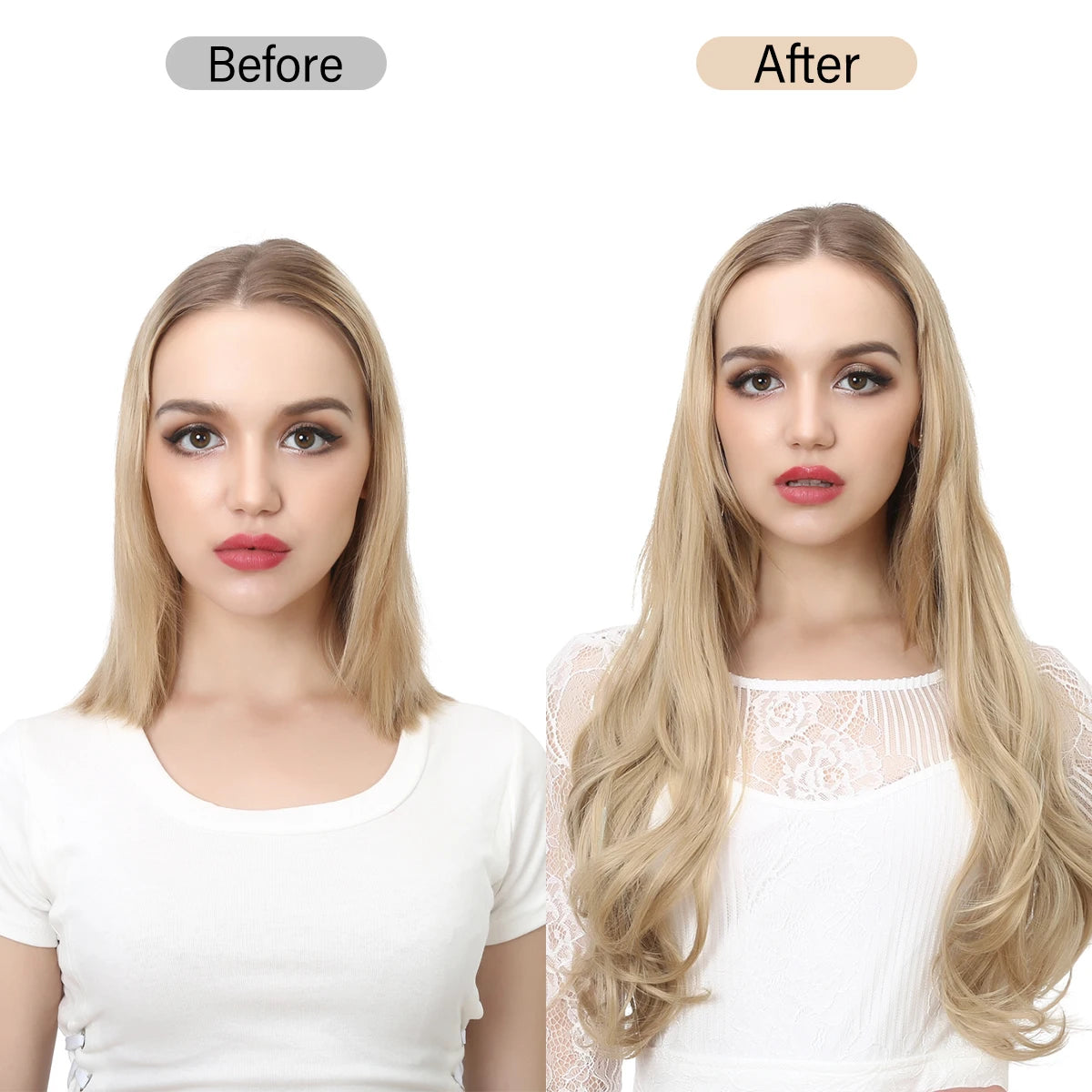 Natural Look Invisible Wire Clip Hair Extensions